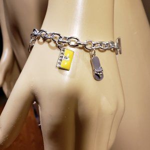 Colourful purse and shoe handmade charm bracelet